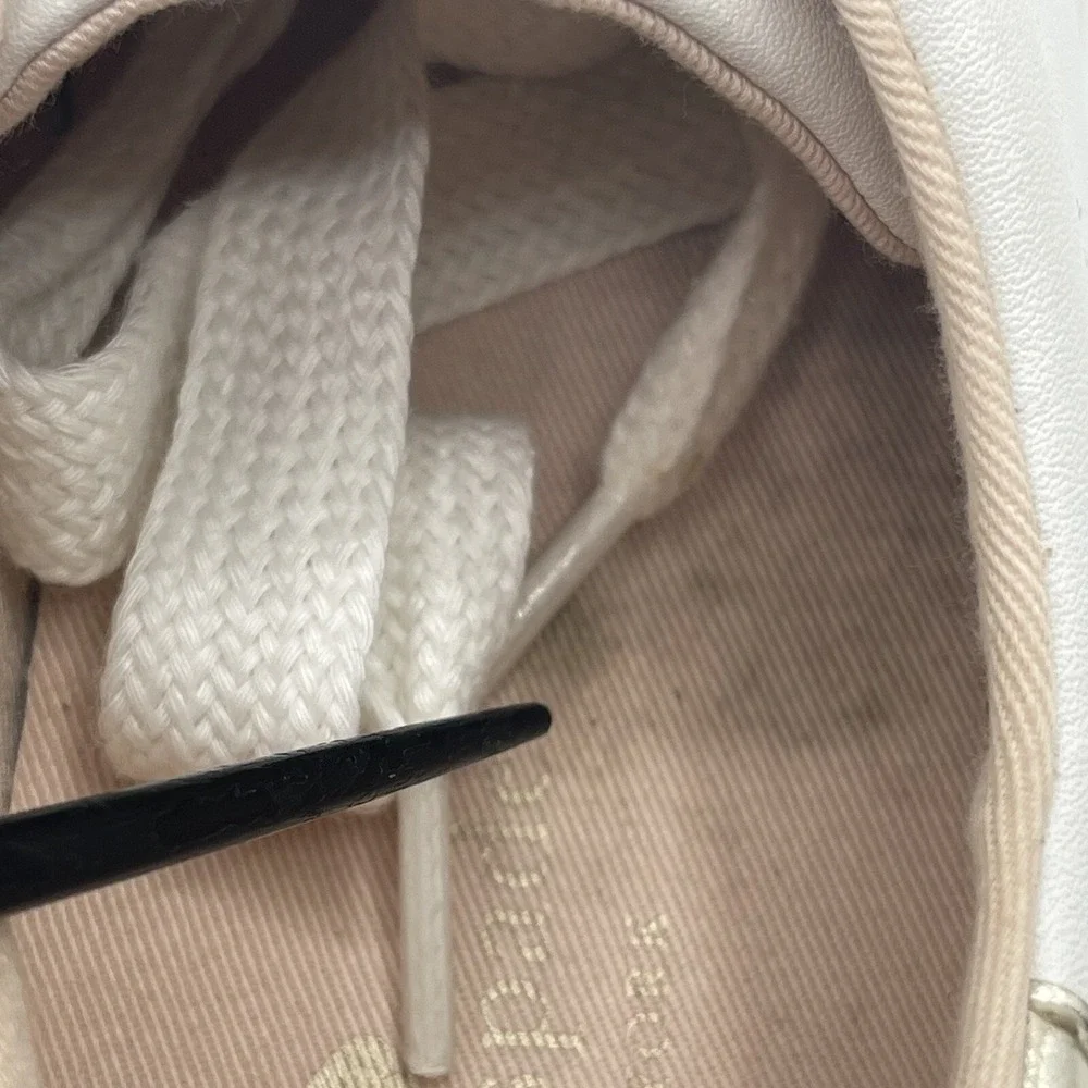 Kate Spade Angelise White Leather Sneakers Womens 10‎ B Lace Up Shoes Spade